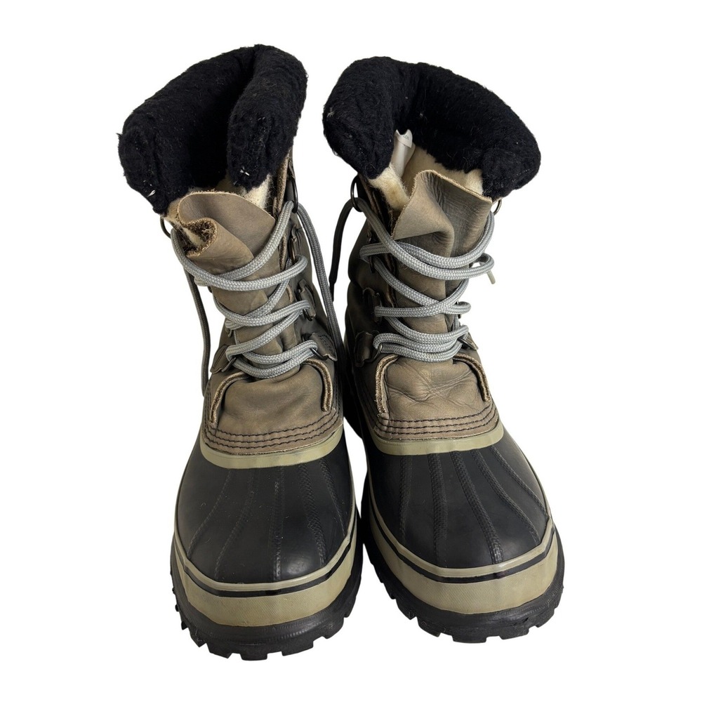 Vintage Sorel Kaufman Caribou W 9 M 7.5 Snow Boots Made In Canada Wool Liners